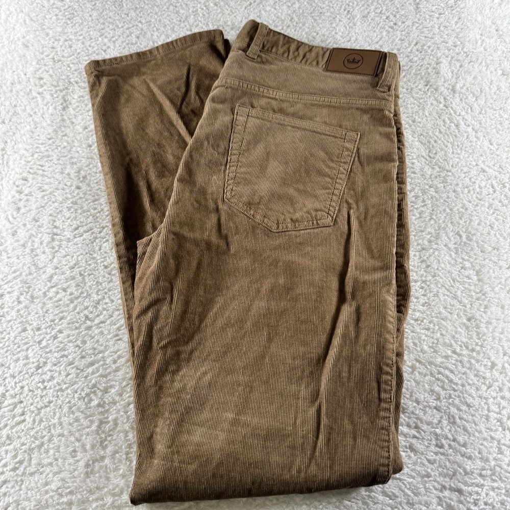Peter Millar Superior Soft Corduroy Pants Mens Size 34x34 Brown 5 Pocket Stretch